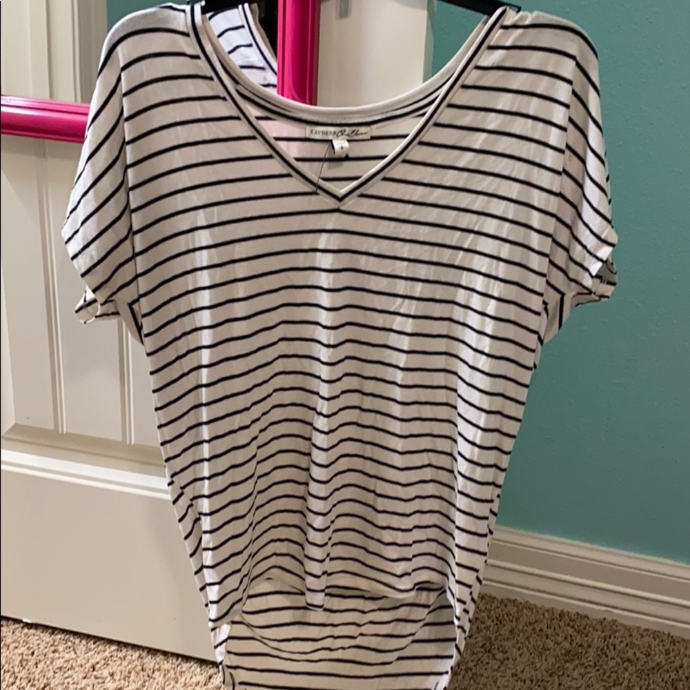 stripped v-neck tshirt from express
